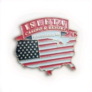 Vtg Isleta Casino & Resort Albuquerque New Mexico Enamel Lapel Hat Pin Pinback